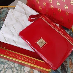 Dooney & Bourke Red Patent Tassel Wristlet